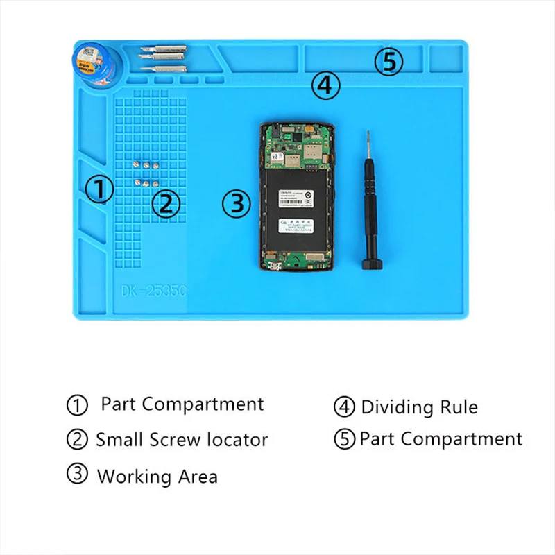 

Soldering Mat 500 ° Heat Resistant Insulation Work Mat Multifunctional Silicone Repair Pad Maintenance Platform