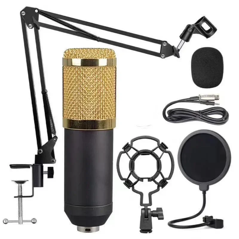 BM 800 Professional Studio Condenser Microphone Wireless Karaoke Microphone V8 Sound Card PC Computer Phone MIC with Youtube