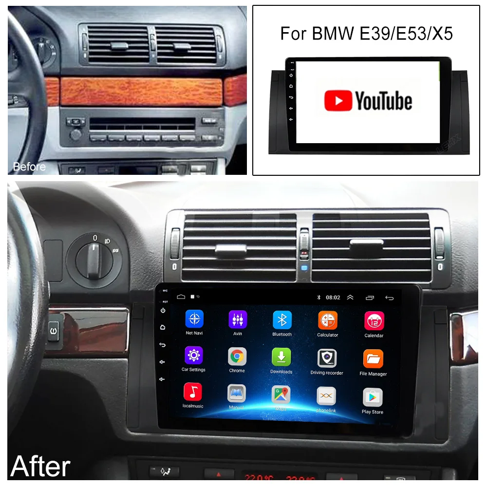 Android 15 For BMW 5 E39 1996 - 2003 E53 X5 M5 2K QLED Android Car Radio Multimedia Video Player GPS CarPlay Head Unit DSP 2DIN