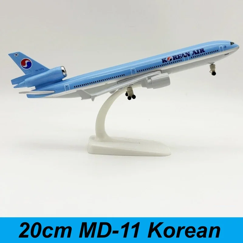 Souvenir Aircraft 20cm MD11 Korean Airways 1/400 Scale Metal Alloy Airplane Model MD-11 Plane Home Collected Display