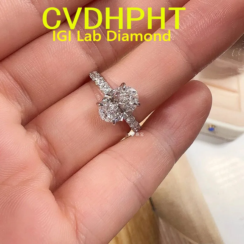 

Идеальное кольцо 1 2 3 4 Ct D VS1 Lab Grown Diamond Ring Овальная огранка Обручальное кольцо из белого золота 18 карат на заказ Классическое обручальное кольцо