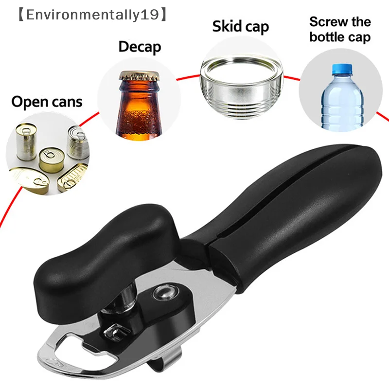 Abrelatas Manual portátil, Mini herramienta compacta de cocina, fácil liberación de torsión, abridor de latas de acero inoxidable de seguridad, 1 ud.