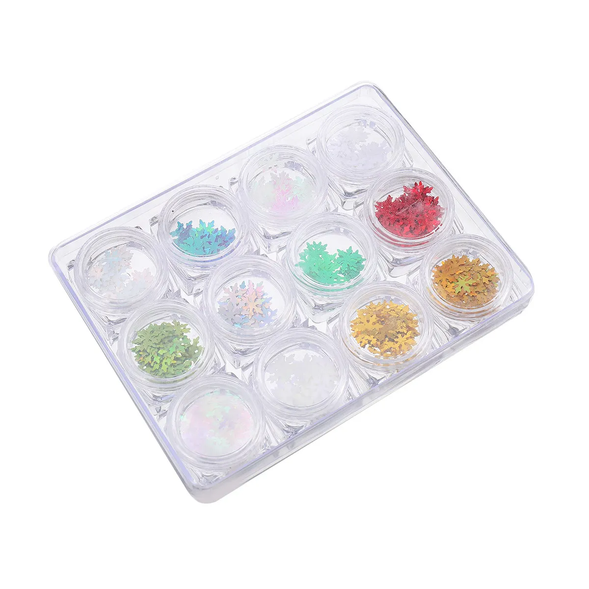 1 Box Manicure Sequin Snowflake Glitter Nail Art Supplies Ultra Thin Metal Nail Decor Creative Shapes Portable Box for DIY and