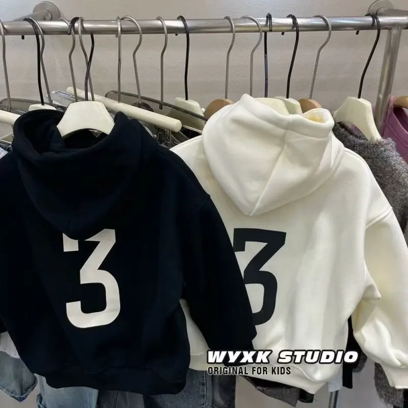 Children HoodiesKorean Fashion Pullover Sweatshirt  Girls Boy Kids Casual Clothes Tops 2 3 4 5 6 7 8 T 2024 New