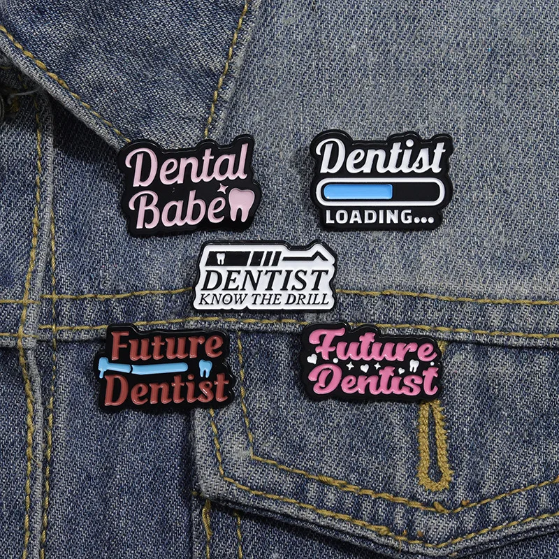 Creative Tooth Enamel Brooch Future Dentist Avocado Scalpel Bow Toothbrush Rabbit Fruit Princess Tooth Badge Punk Pins Jewelry