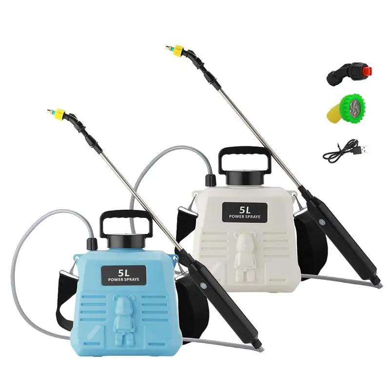 

Battery Powered Sprayer 1.35 Gallon/5L Garden Sprayer Battery Powered Electric Sprayer Rechargeable Handle Retractable Wand