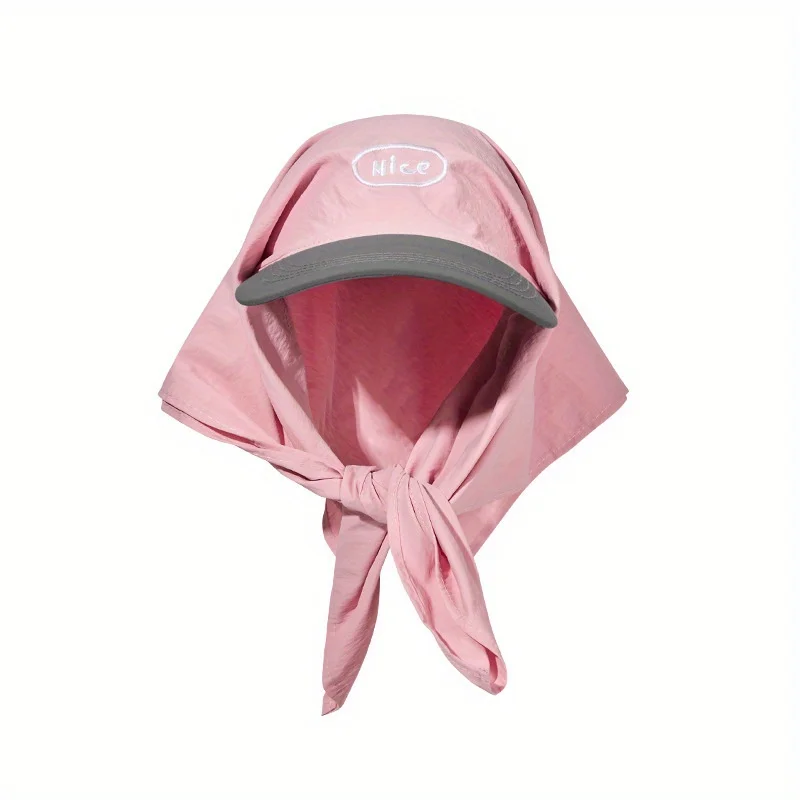 Waterproof Outdoor Sunshade Hat Embroidered Letters Color Blocked Headscarf Hat Personalized Trendy and Fashionable Strap Hat