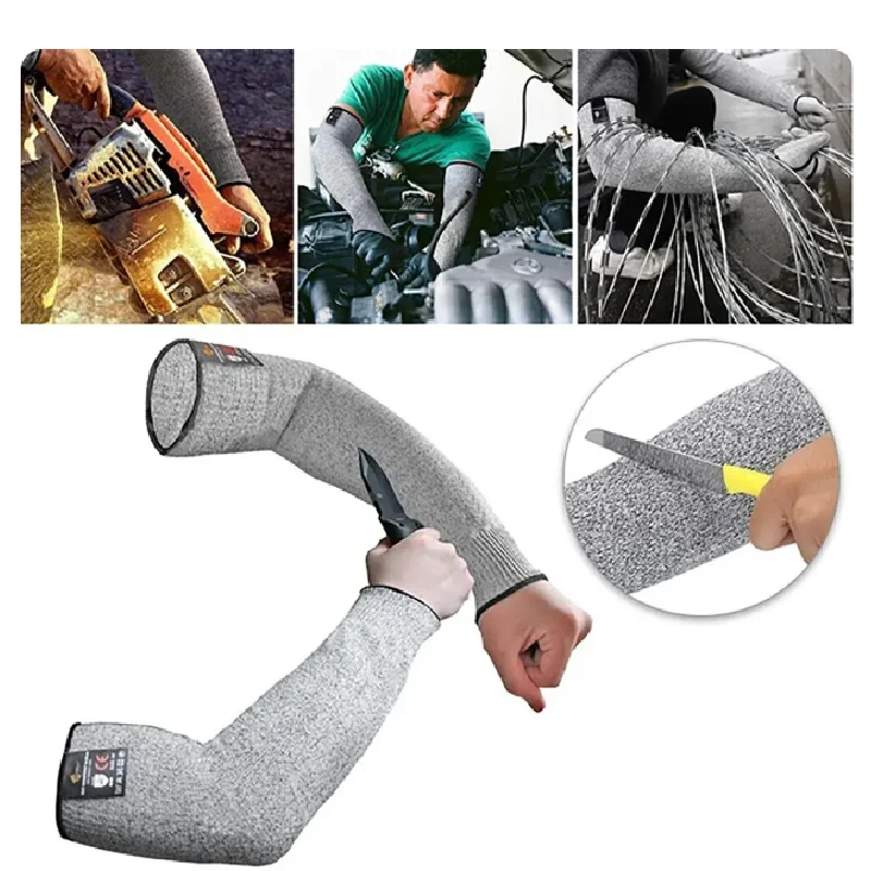 1Pc Level 5 HPPE Safety Working Arm Wrist Cover Outdoor Anti-cutting and Anti-piercing Wrist Cover Woodworking Arm Cover