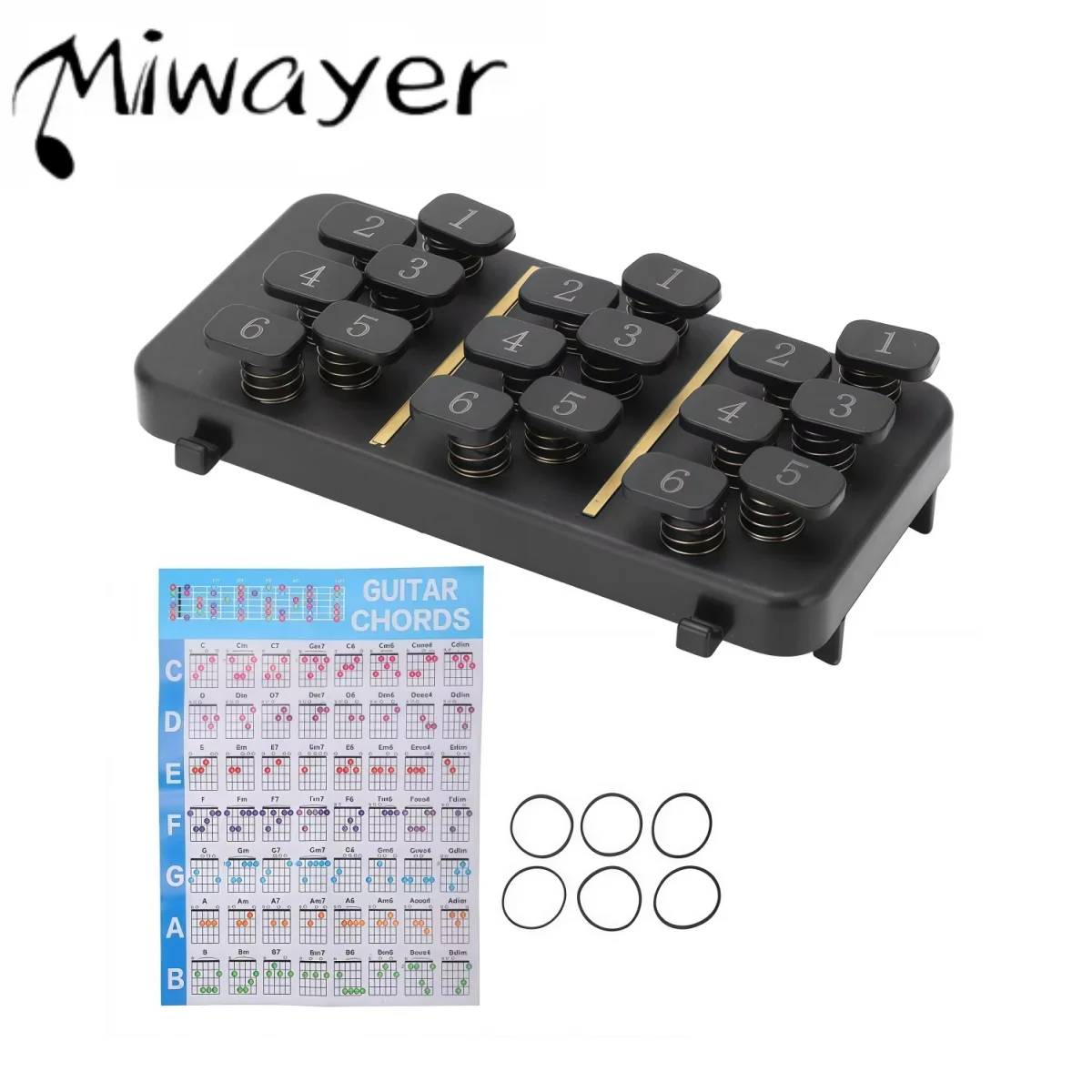 Miwayer Guitar Chord Trainer Learning System, Chord Changer Tool Practice Assist Aid for Beginner Hand Posture/Chord Conversion