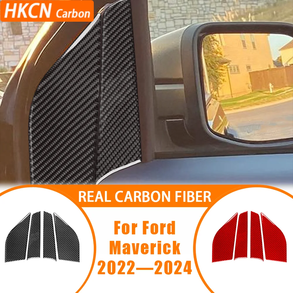For Ford Maverick 2022—2024 Carbon Fiber Inner A-pillar Door Post Panel Car Interior Accessories Cover Trim Sticker Modification