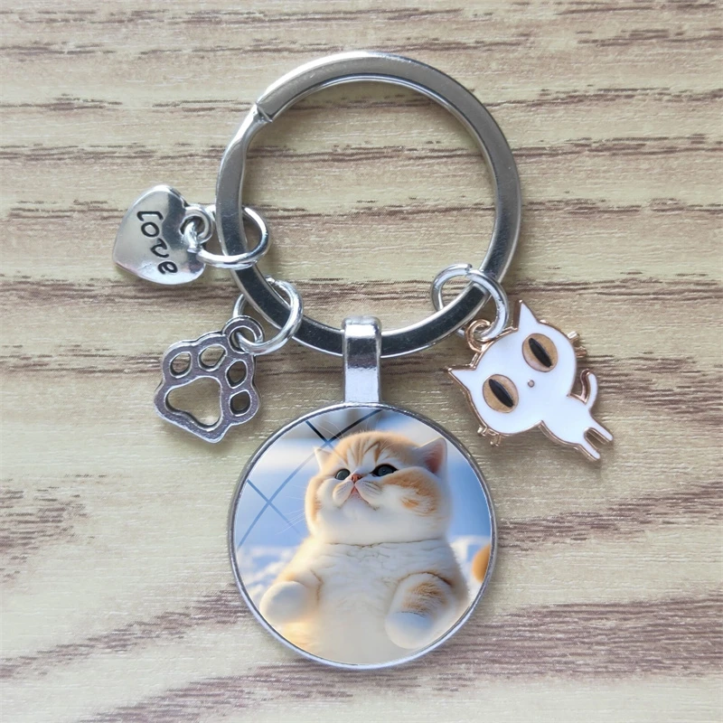 男性と女性のためのクラシックなキーホルダージュエリー,動物のモチーフ,かわいい,ペット,子猫,車,ファッション,合金,ギフト