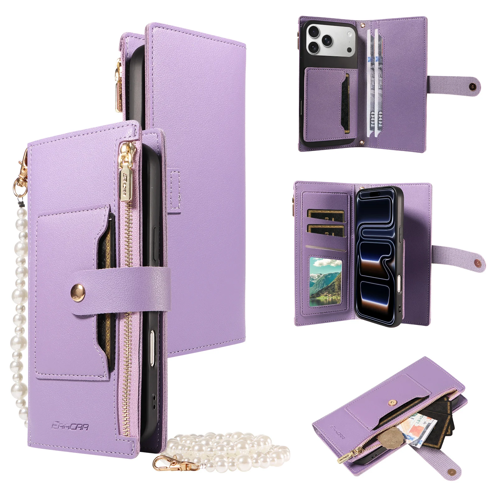 PU-Leder Handyhülle für Samsung Galaxy Note10 Note10+ Note20, Note20Ultra Stoßfeste Schutzhülle mit Kordelzug.