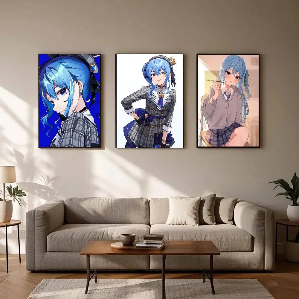 Virtual Singer Hoshimachi Suisei Poster Art Sticky Wall Waterproof Home Living Room Bedroom Bar Aesthetic Decoration