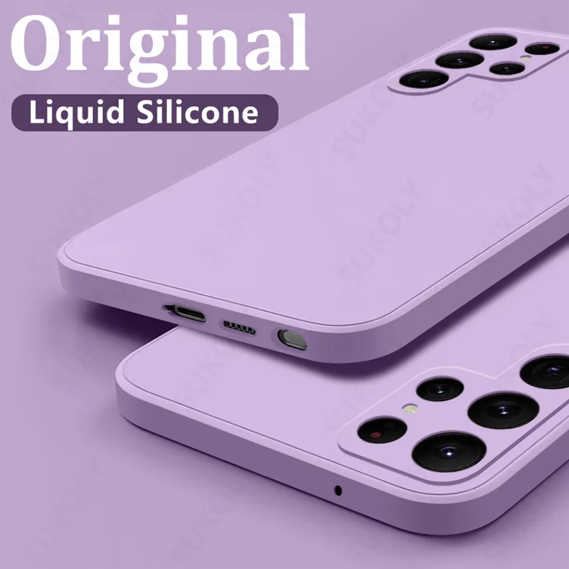 Case Voor Samsung Galaxy S24 S23 S22 S25 Ultra S24 FE A56 A55 A53 A54 A16 A17 5G S25 Rand Schokbestendig Vloeibare Siliconen Telefoon Cover