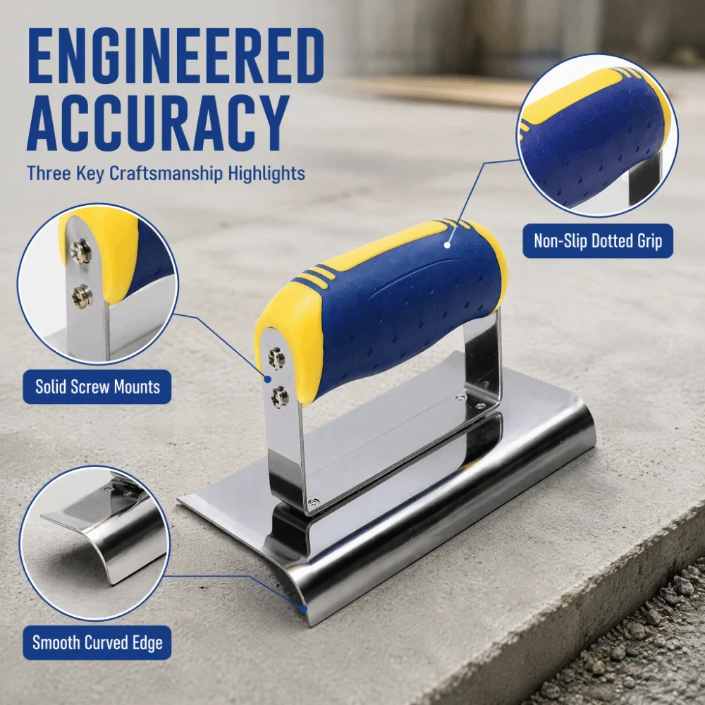 Durable Ergonomic Grip Concrete Edger Outside Corner Design Drywall Application Mortar Edger Concrete Finishing Tool For Masonry