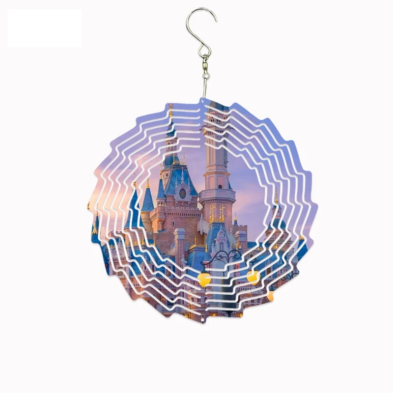 4 Piece Sublimation Wind Spinner Blank Parts 10Inch Wind Spinner Hanging 3D Aluminum Double Sided Sublimation Hanging Decoration