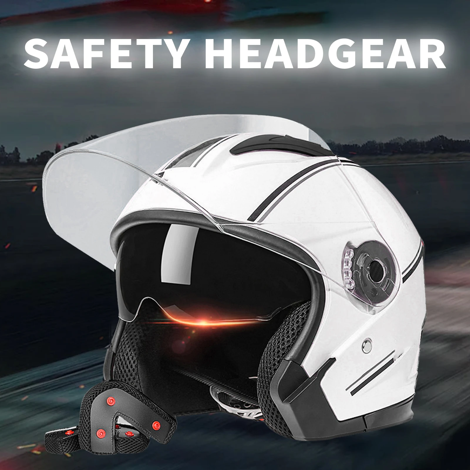 

Dual Visors 3/4 Open Face Motorcycle Helmets Dual Visors Men s and Women s Motorbike Half Helmet For Moped Cruiser Helmet