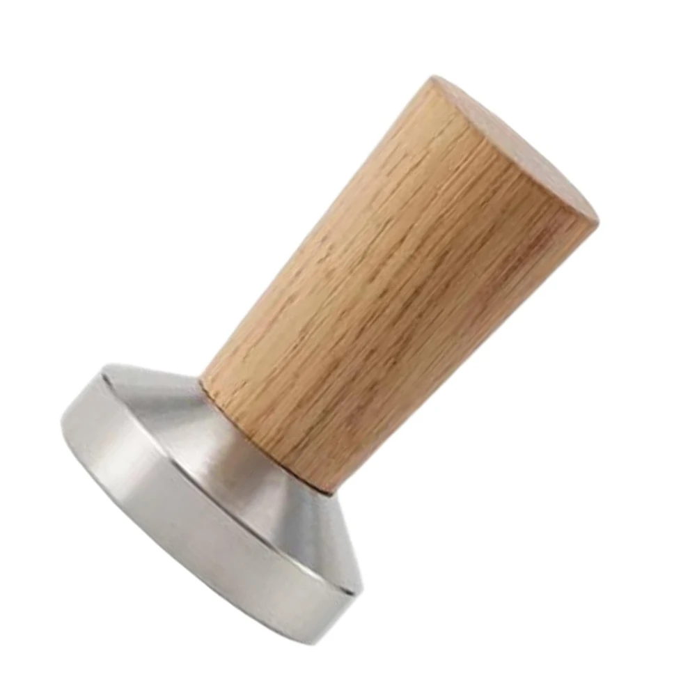 51mm Stainless Steel For Espresso Tamper with Wood Handle for Consistent Pressure During Coffee Puck Formation
