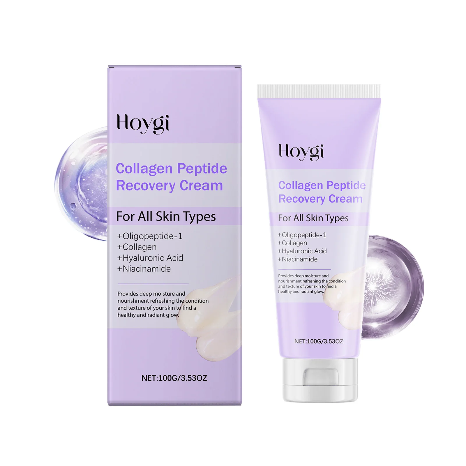 

Collagen Peptide Recovery Cream – Anti-Aging Face Moisturizer with Hyaluronic Acid & Niacinamide – 100g