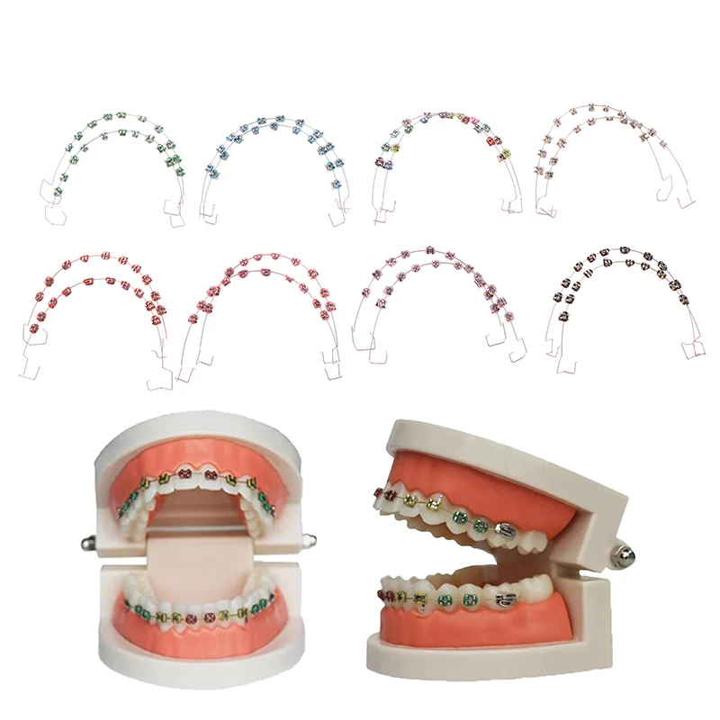 1Pair Temporary Tooth Decoration With Metal Wires Colorful Metal Bracket And Orthodontic Ligature Ties Dental Decorations