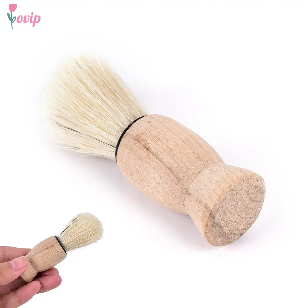 1Pc Professional Wood Handle Badger Hair Beard Shaving Brush For Best Mustache Barber Tool Facial For Salon Men Father Gift