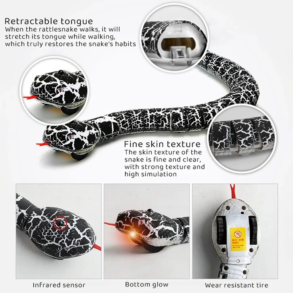 Brinquedo de cobra elétrica para cães gatos controle remoto animal brinquedo interativo gato teaser auto rastejando cobra brinquedos complicados para festa em casa