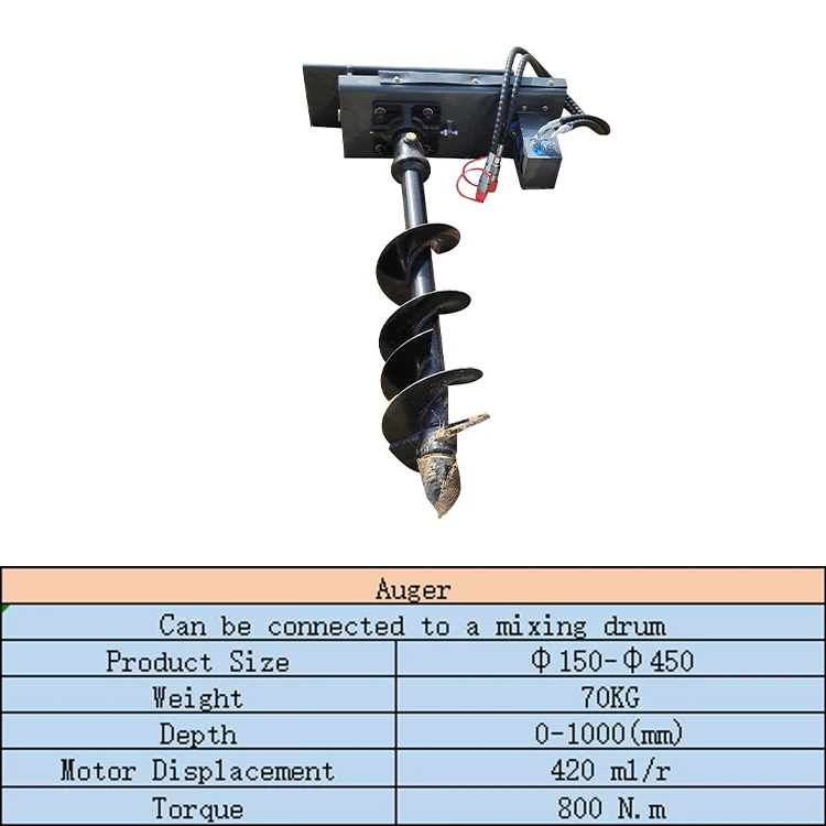 Auger with Auger Drill attachment for mini skid steer loader track/crawler loader  wheel loader