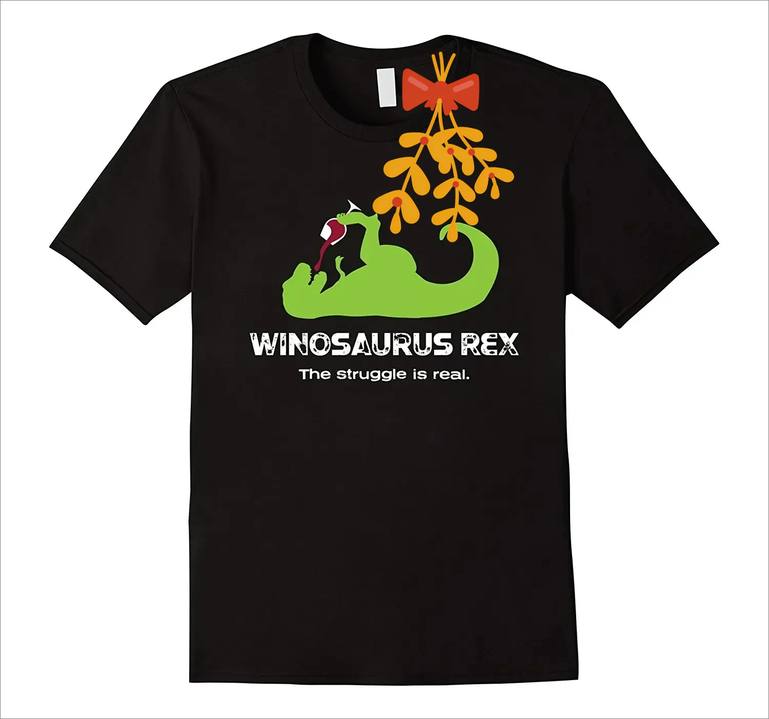 Winosaurus Rex The Struggle Is Real - Funny Wine Dinosaur T-Shirt 100% Cotton O-Neck Short Sleeve Casual Mens T-shirt Size S-3XL