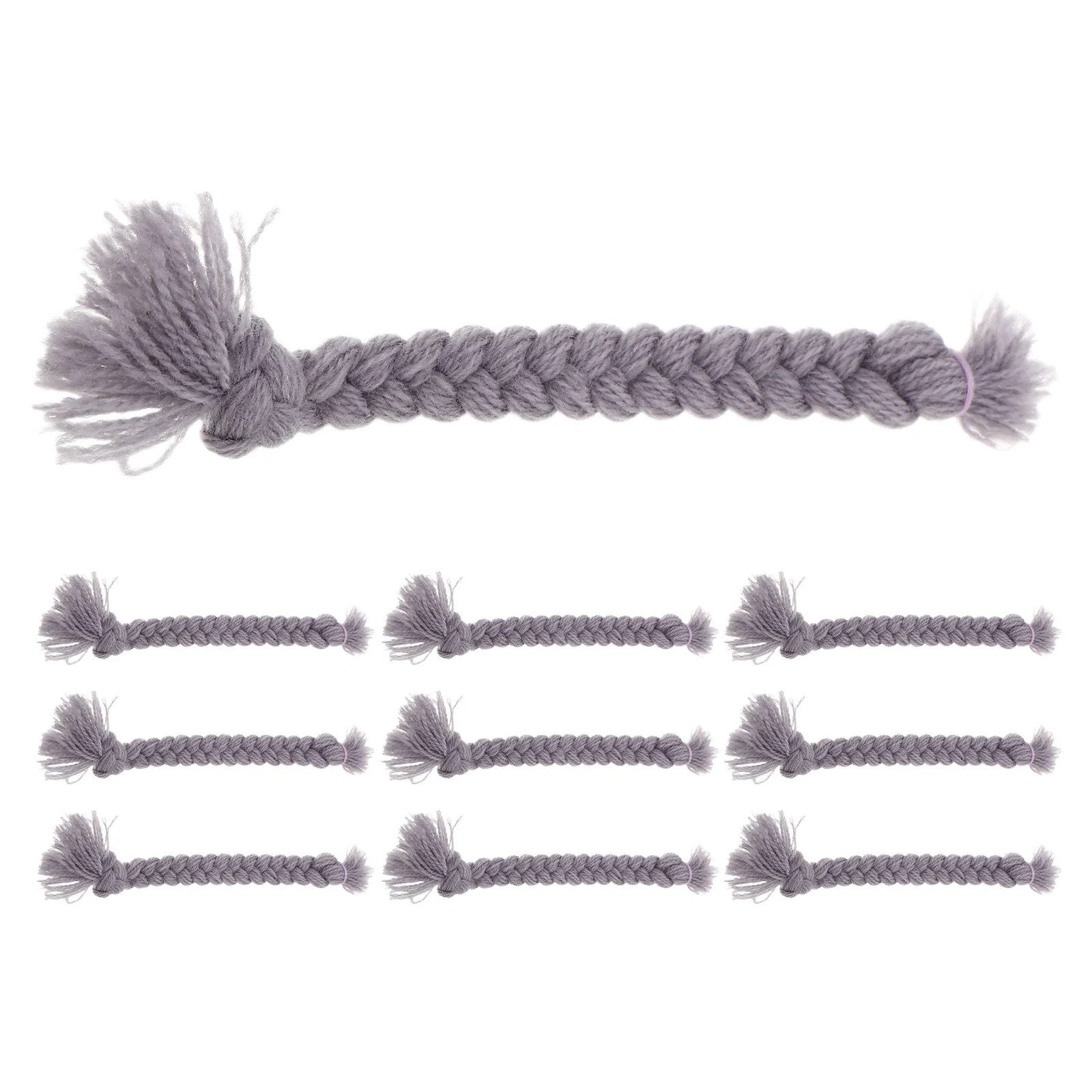 

10Pcs Gnome Braids Faux Hair Pre Cut for Christmas DIY Handmade Gnome Making Party Decorations and Costumes Grey