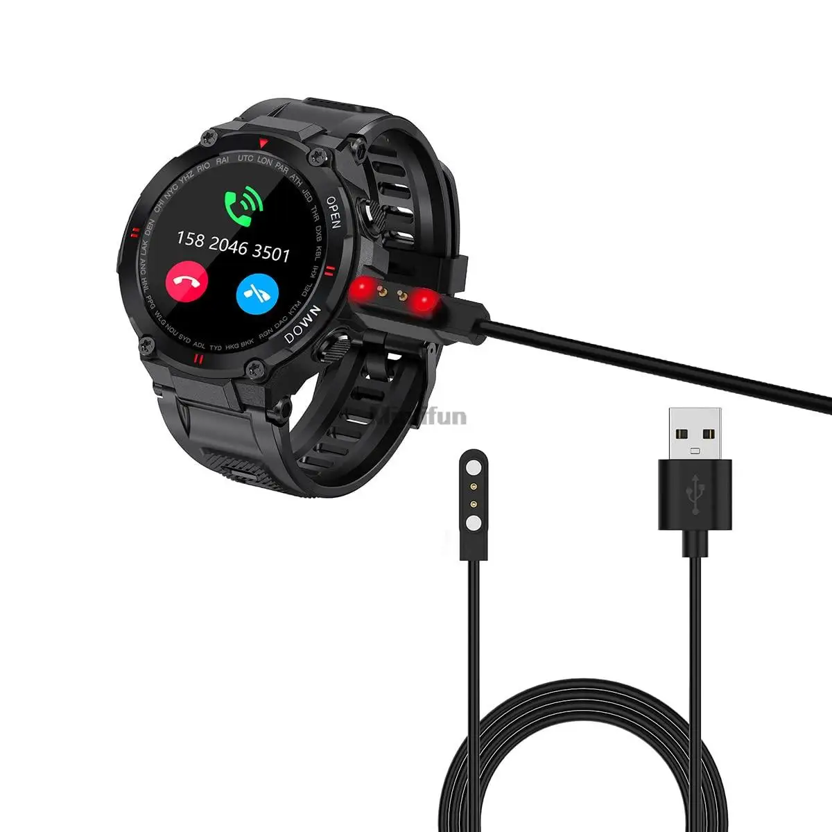 Carregador de relógio inteligente militar, cabo USB para Smartwatch, K22 e K27, K28