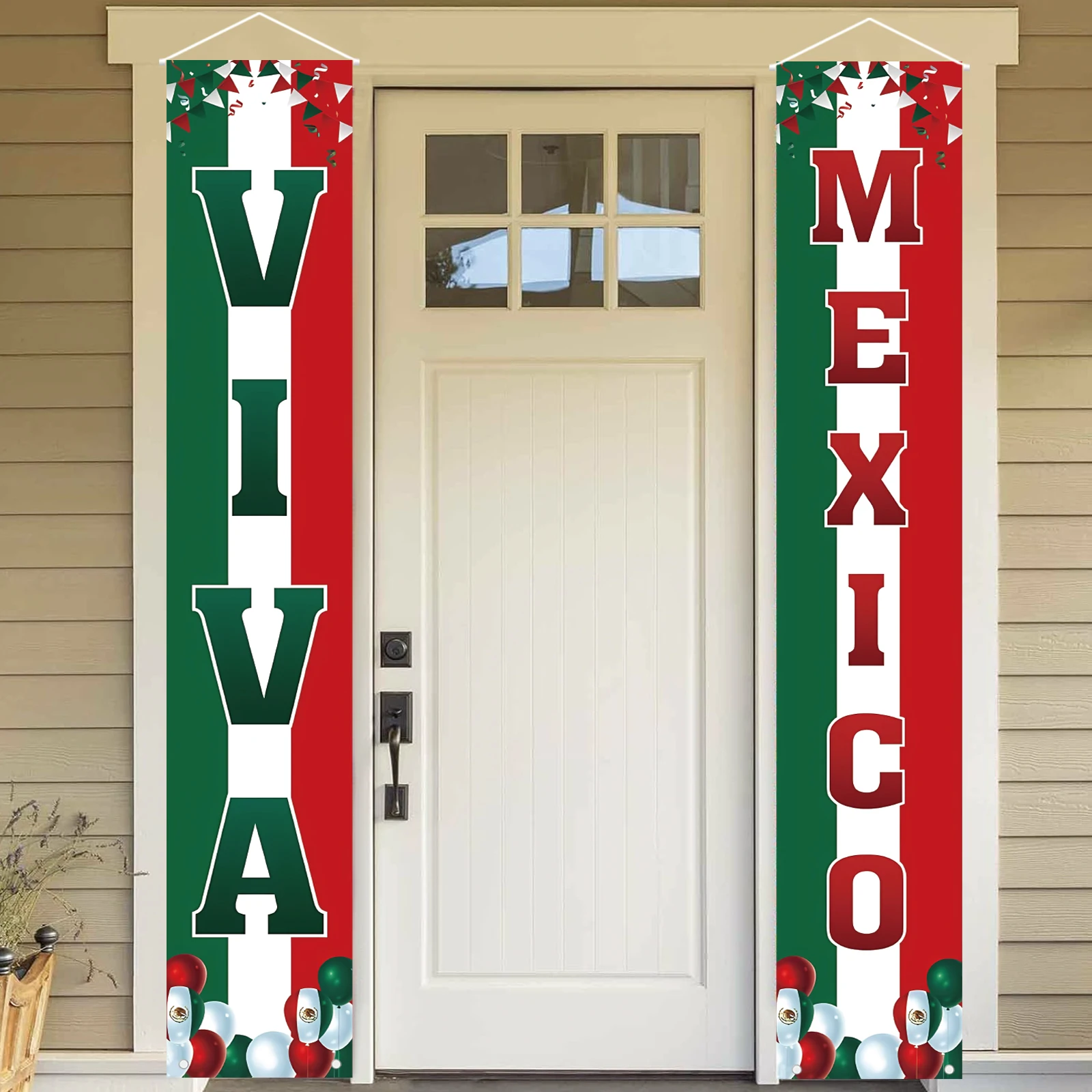 Viva Mexiko-Veranda-Banner, 16. September, mexikanischer Unabhängigkeitstag, Party, Haustürschild, Wandbehang, Banner-Dekorationen
