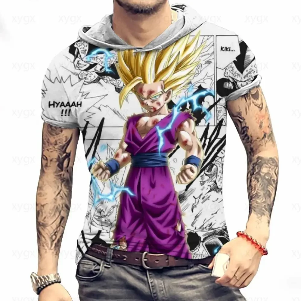 

Новинка 2024, Мужская футболка Goku с капюшоном, женские топы с рисунком вегетти, драконий жемчуг Z Y2K, футболки с коротким рукавом в стиле Харадзюку, одежда для спортзала в стиле аниме