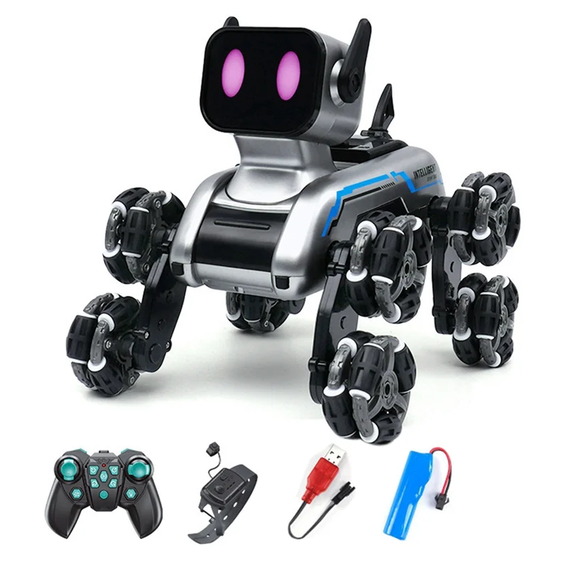 CYGJ-Children's Smart Remote Control Robot Dog Electric Robot Dog Remote Control Car Eight-Wheel Stunt Robot Dog