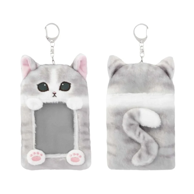Mofusand Plush Card Holder 3-Inch Card Cover Student Meal Card Bus Card Anti-Lost Protective Case Photo Card Holder Bag Pendant