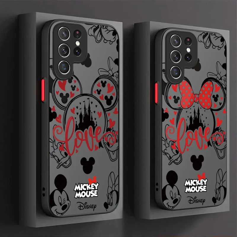 Disney-Coque en silicone pour Samsung Galaxy, Mitch, Minnie, Rouge, S24, S23, S22 Ultra, S21, S20, FE, S10 Plus, Note 20, 10, A15, A25, A35, A55