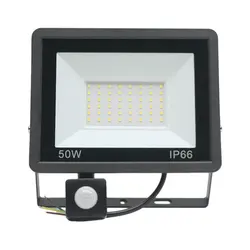 LED PIR Motion Sensor Floodlight applique da esterno luce bianca 100W 50W 30W 20W 10W IP66 faretto a LED impermeabile per giardino