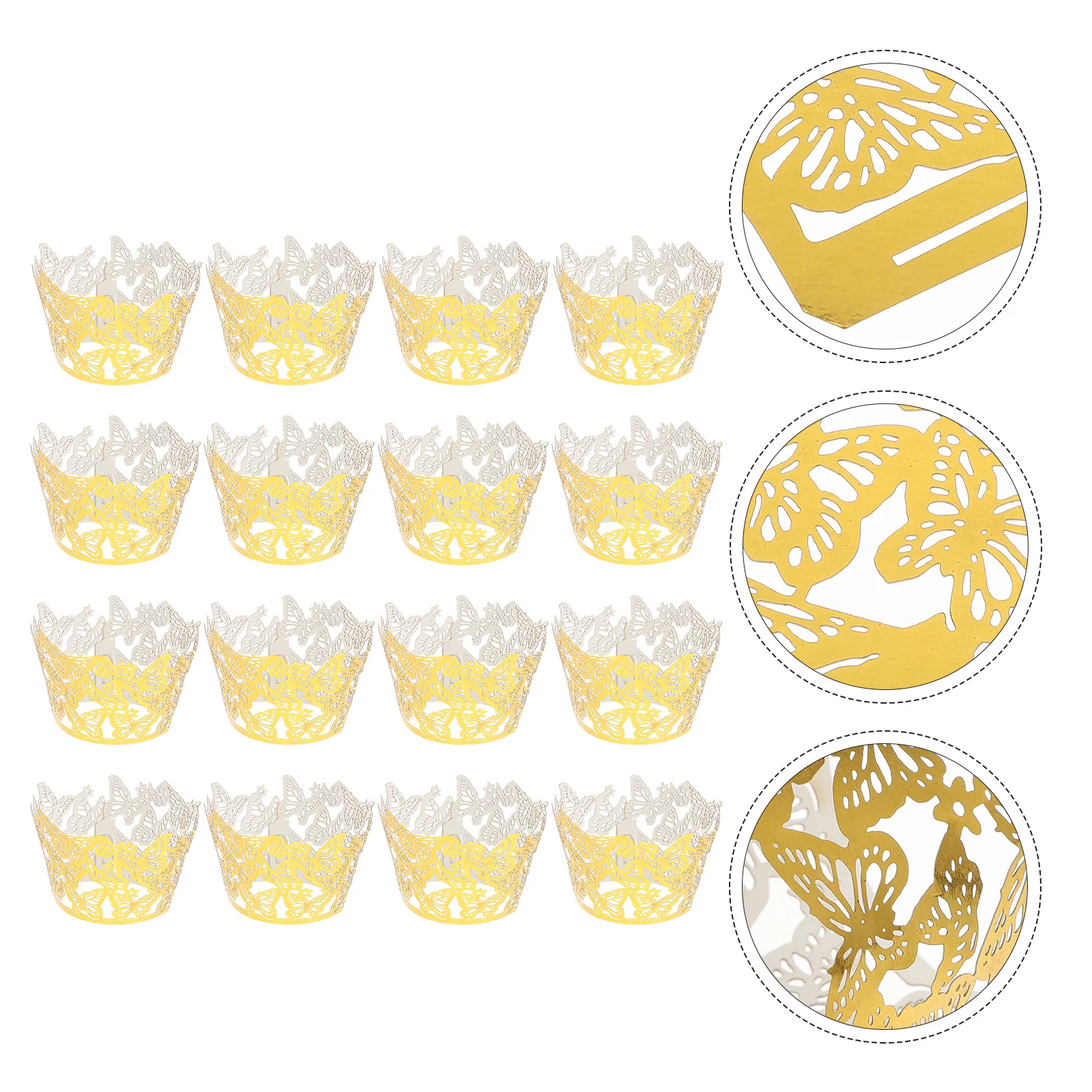 

50 Pcs Cake Cups Cupcake Wrapper Wraps Wrappers Lining Butterfly Muffin Liners Paper Decorative Wrapping