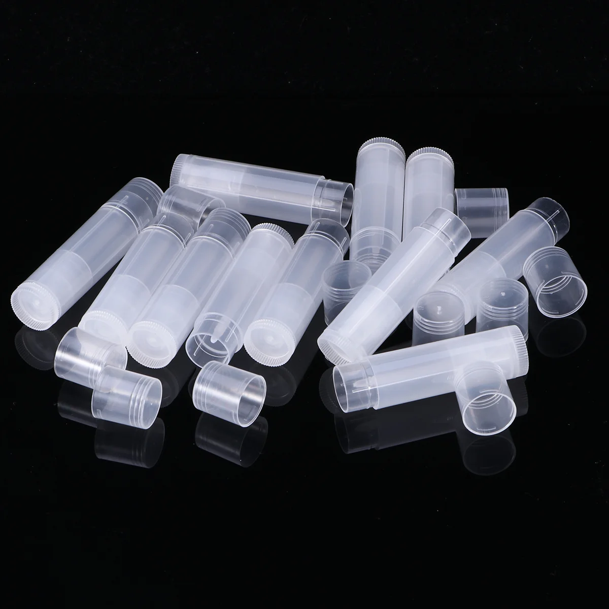 25 Pcs Lip Container Tubes Balm with Caps Lipgloss Lipstick Clear Empty Containers