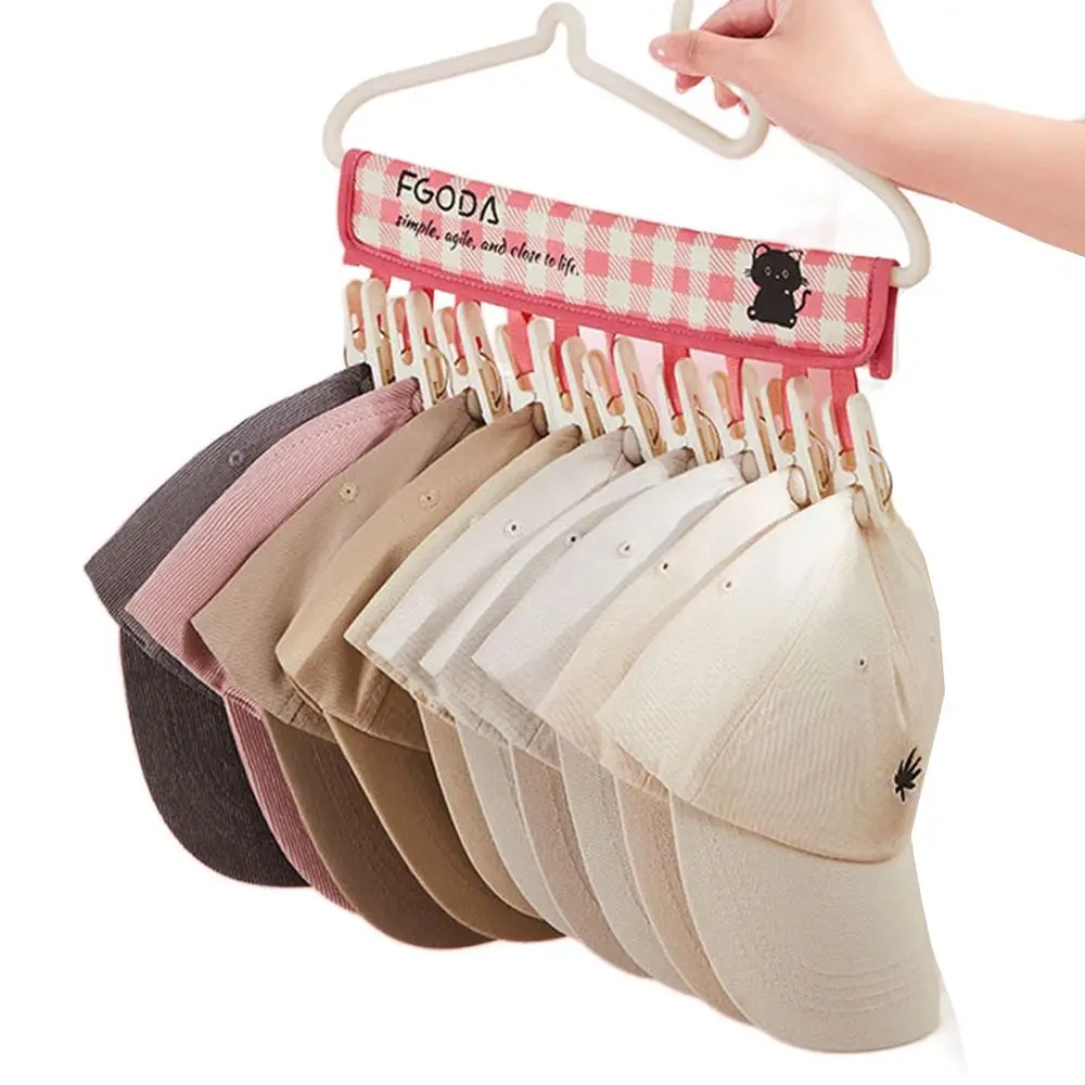 Cartoon Travel Clothes Hanger 5/10 Clips Non-slip Hanging Clothes Clips Detachable Reusable Portable Clothes Drying Rack Hats