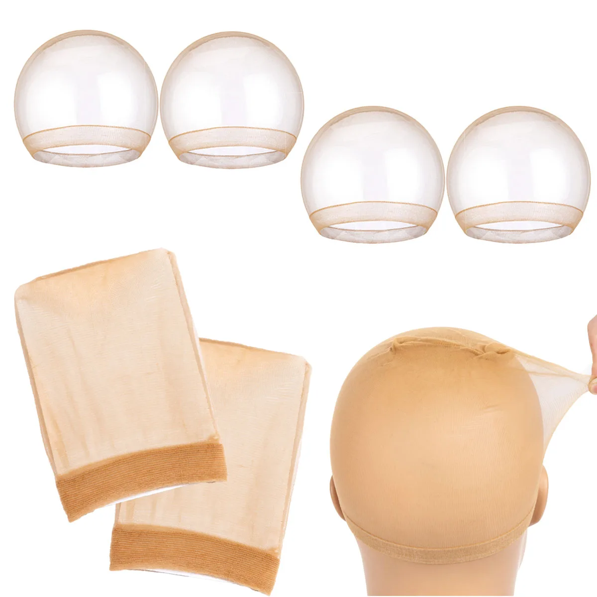 20 قطعة HD غطاء شعر مستعار تخزين قبعات شعر مستعار عدم الانزلاق بسط النايلون قبعات شعر مستعار للنساء ، لينة وتنفس نهاية إغلاق قبعات شعر مستعار