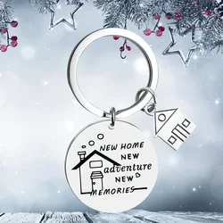 New First Home Gift Keychain Pendant  New Home New Adventures Key Chain Keyring Housewarming Gift Realtor Closing Gifts