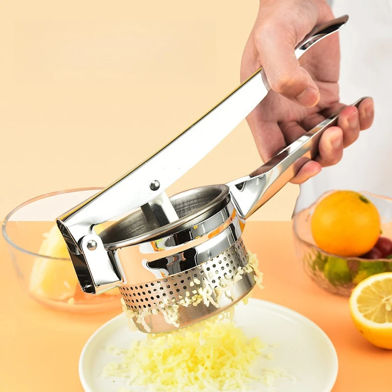 Stainless Steel Potato Masher Lemon Press Kitchen Tool for Mashing Potatoes and Juicing