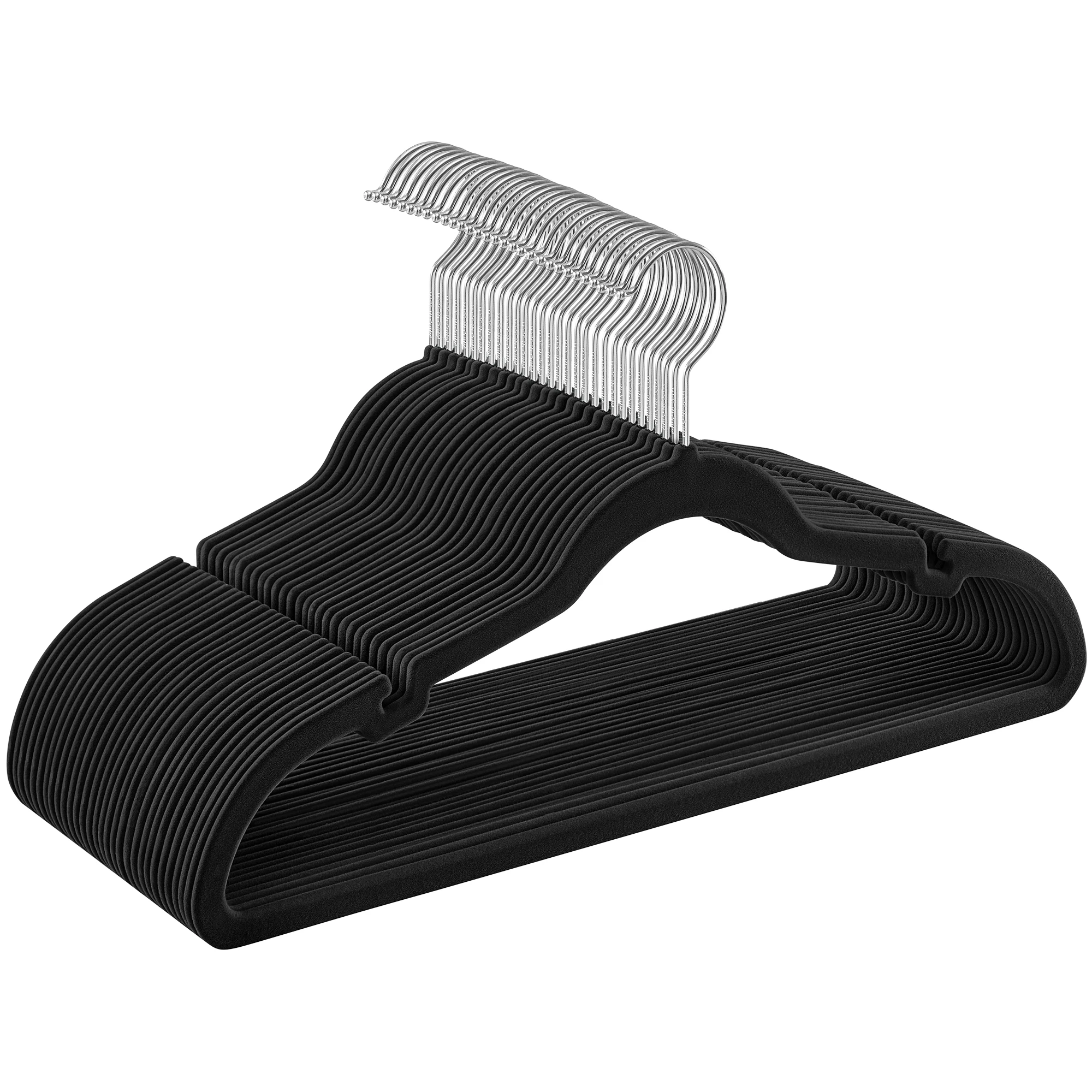

SONGMICSHOME Velvet Clothes Hangers 30/50 Pack Non-Slip with Shoulder Notches Pants Bar 360° Swivel Hook for Suit Storage