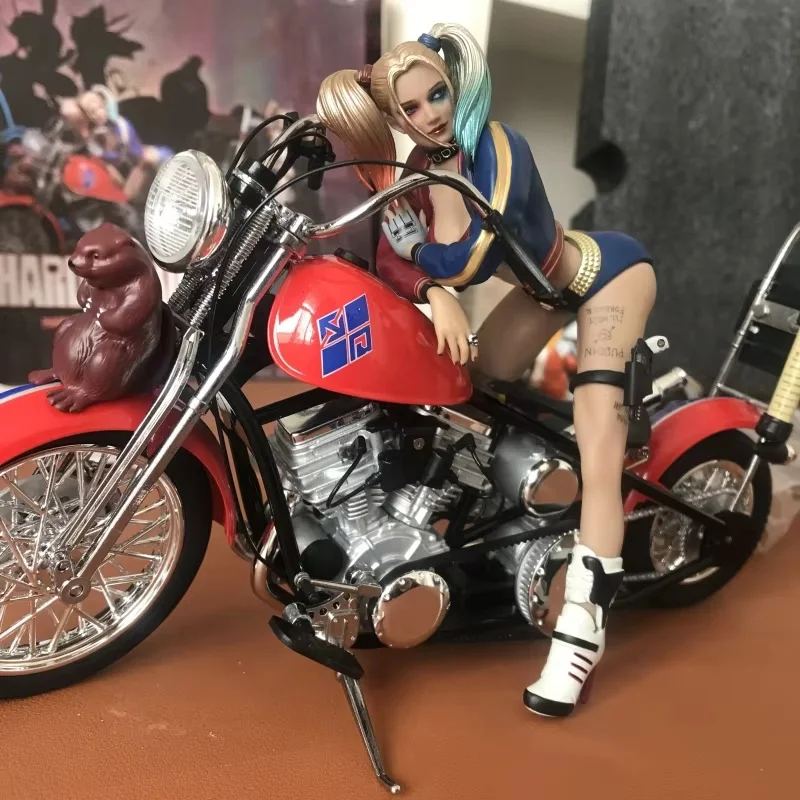 In Stock Gu Principal Dc Joker Harley Quinn Motorcycle Handheld Alloy Vehicle Raptor Suicide Team Model Toy Gifts