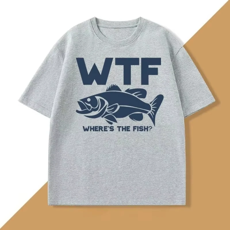 Funny WTF Where Is The Fish T-shirt Women Fishing Fisherman T Shirt Fathers Day Gifts Casual Summer Short Sleeve Tee Graphic Y2K