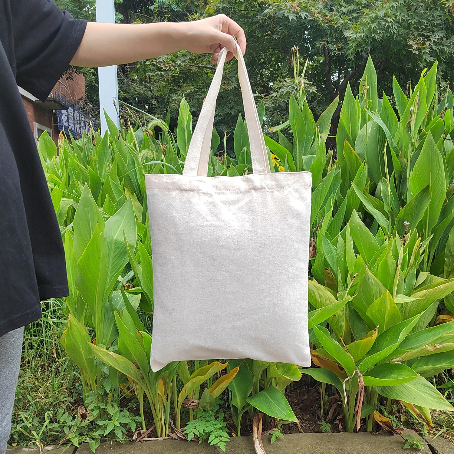 2/5/10pcs DIY Craft Sublimation Tote Bags Blank Canvas Travel Handbag Reusable Bag Shopping Shoulder Bags Washable Heat Transfer