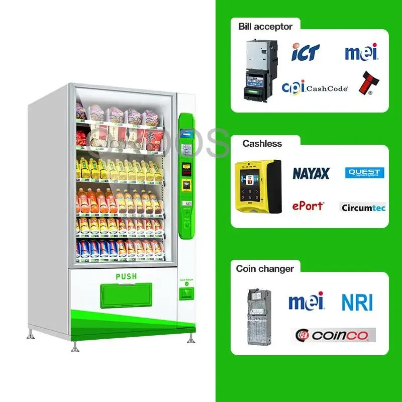 Smart 24 Hours Self-Service Automatic Milk Food Snack Drink Vending Machine With Ce Cb Iso9001