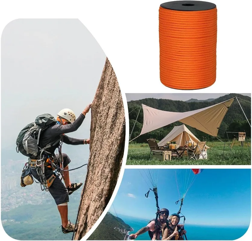 30/50/100m 9 Core 4mm Military Tactical Parachute Spool Tent Rope Lanyard for Outdoor Survival Camping DIY Bracelet Craft