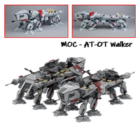 MOC Building Blocks AT-OT Walker Big Space Troop Carrier Modified from 75337 AT-TE Walker Spacefighter DIY Brick Model Toys Gift