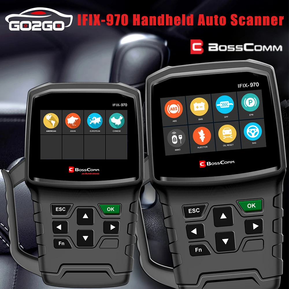 Bosscomm IFIX970 Automotive scanner Airbag ABS SRS SAS EPB Oil Reset TPMS Professional Full System ODB OBD2 Diagnostic Tool